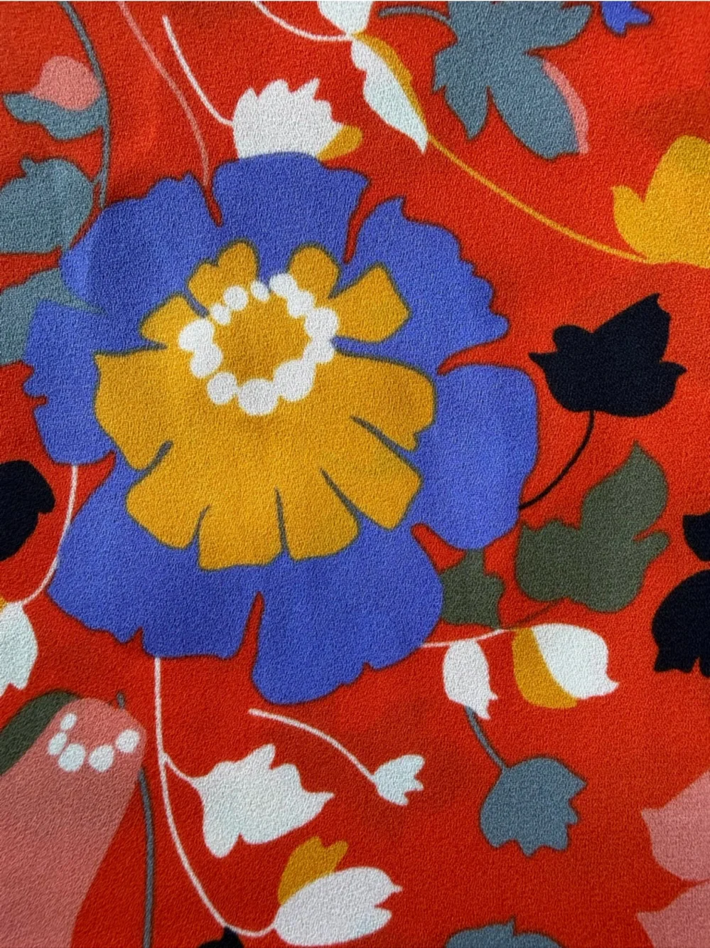 CAbi Vibrant Red Floral Short-Sleeve Button-Up Shirt - Picture 6 of 8